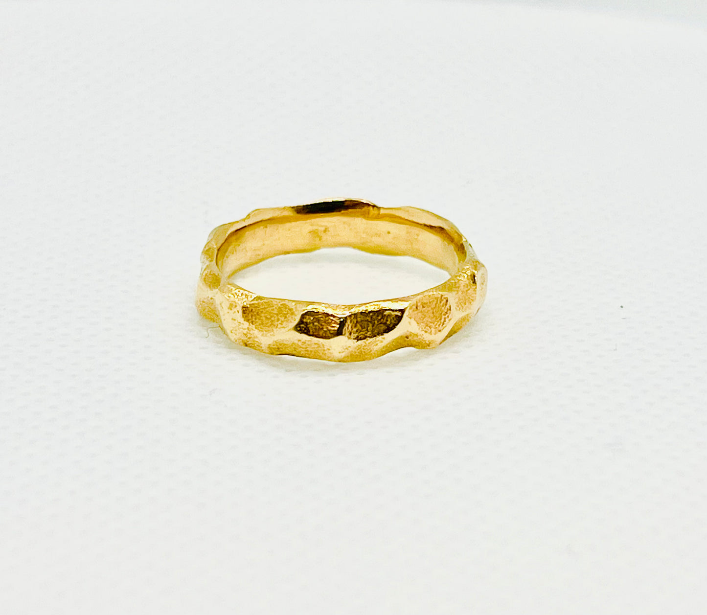 Chipped Textured Nugget Ring – 14K Yellow Gold